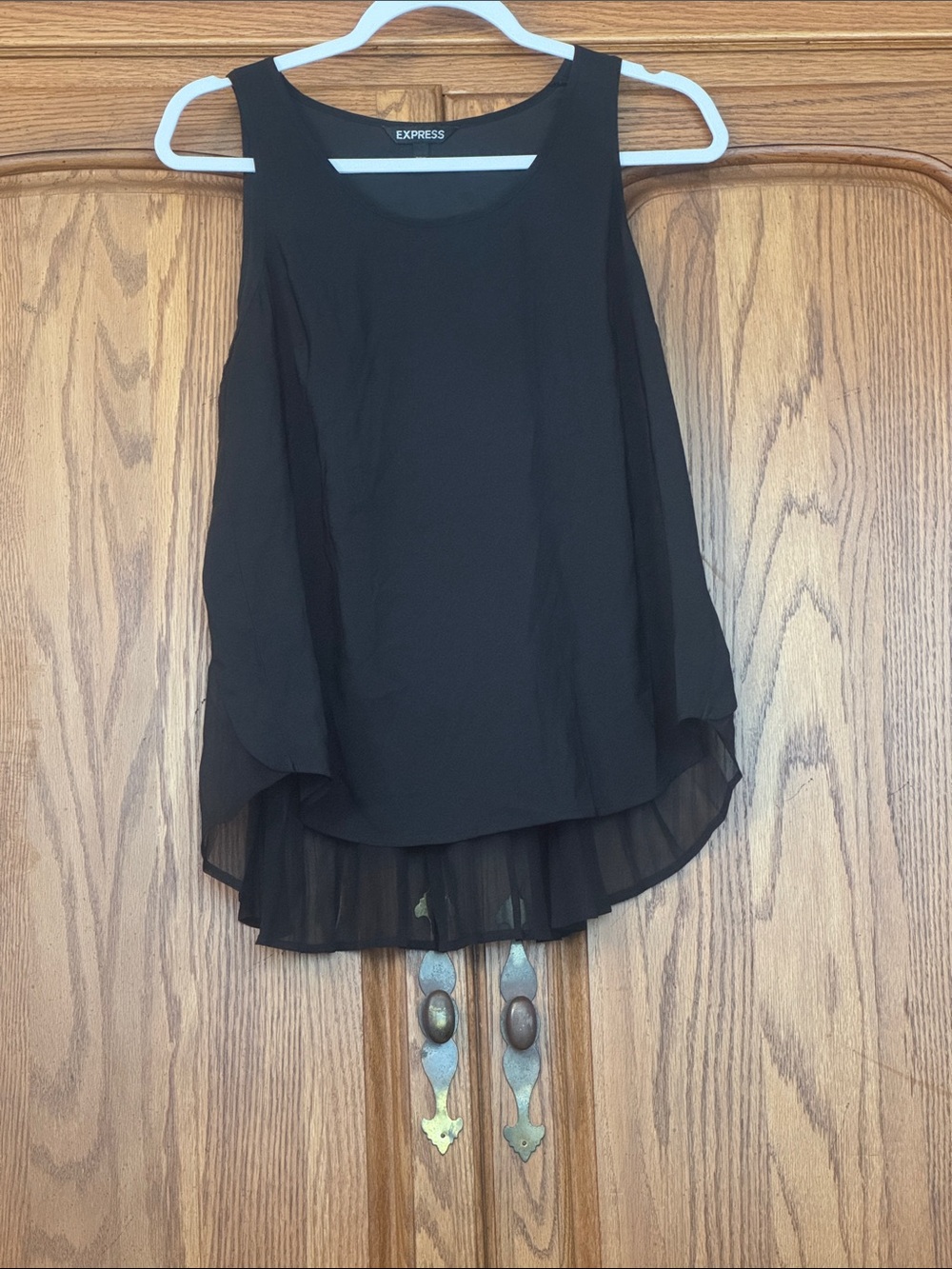 Express Black High-Low Layered Chiffon Skirt